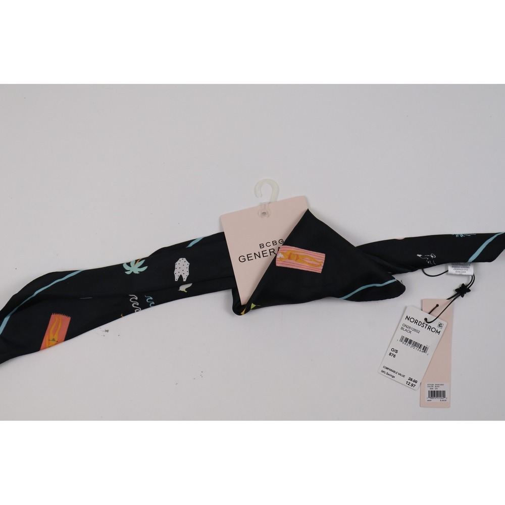 BCBGeneration Hair Scarf Beach Graphic Black One Size NWT